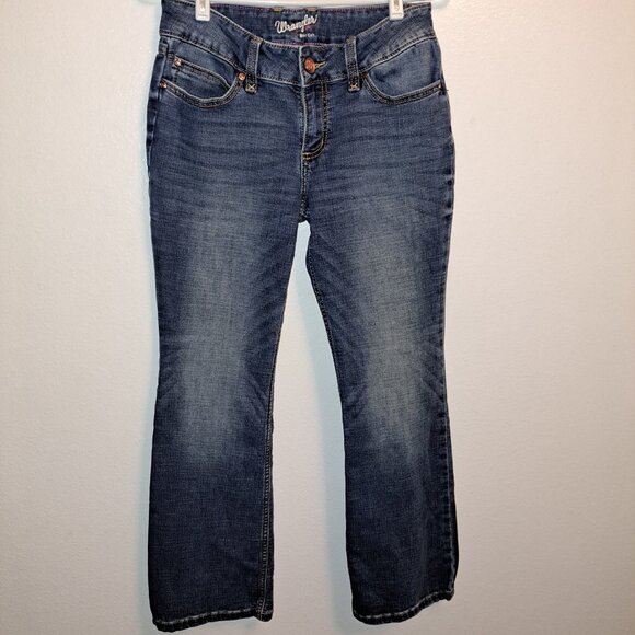 Wrangler Retro Mae Juniors Bootcut Jeans With Embroidered Pockets Size 7 - Picture 6 of 9